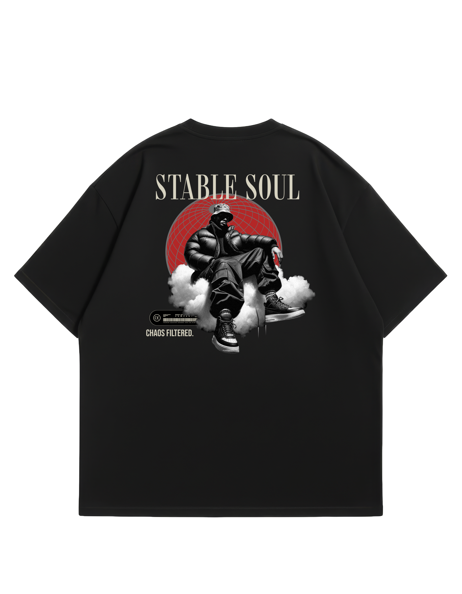 Camiseta Oversized Negra 98 creative